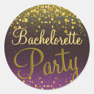 Adesivo Confetes roxos e Dourados de Bachelorette