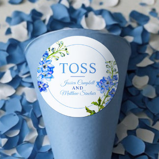 Adesivo Confeti de lançamento de casamento em aquarela azu