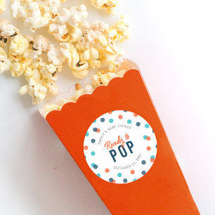 Adesivo Confetti Azul Laranja Escuro Pronto para Chá de f