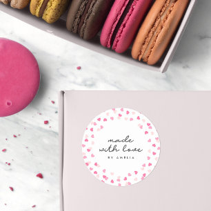 Adesivo Confetti De Corações Rosa Espalhados Feito Com A