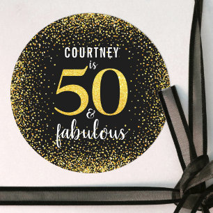 Adesivo Confetti de ouro esparso personalizado 50 e fabulo