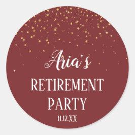 Adesivo Confetti Dourado no Selo de Envelope Burgundy