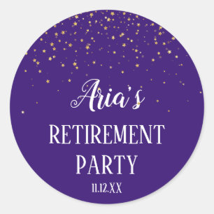Adesivo Confetti Dourado no Selo de Envelope Roxo
