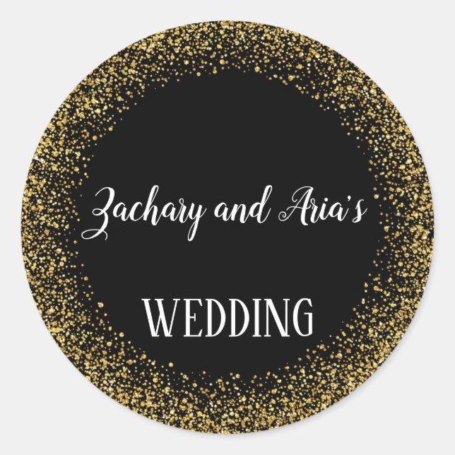 Adesivo Confetti Dourado sobre os selos de envelopes de ca (Frente)