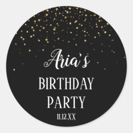 Adesivo Confetti Dourado sobre selos de envelopes de anive