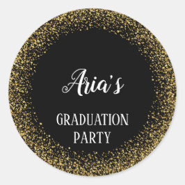 Adesivo Confetti Dourado sobre selos de envelopes de gradu