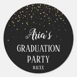 Adesivo Confetti Dourado sobre selos de envelopes de gradu