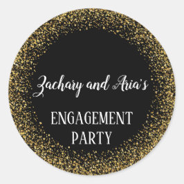 Adesivo Confetti Dourado sobre selos de envelopes de Noiva