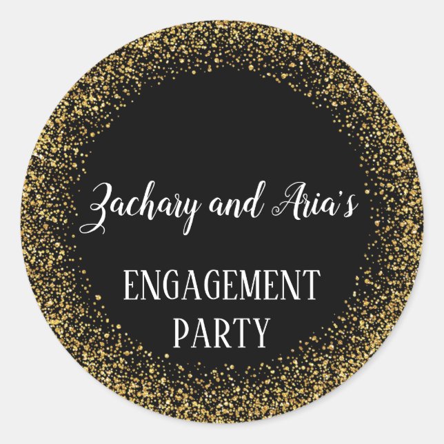 Adesivo Confetti Dourado sobre selos de envelopes de Noiva (Frente)