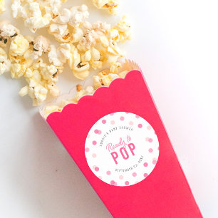 Adesivo Confetti rosa pronto para o Chá de fraldas Pop