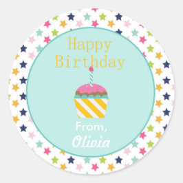 Adesivo Confetti Stars Personalizado Aleitor de Aniversári