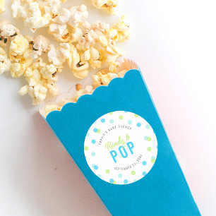 Adesivo Confetti Verde Azul Aqua Pronto para Chá de frald