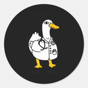 Adesivo Confie em Mim, Divertido, Sou um Pato Médico - Fra