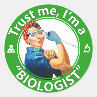 Adesivo Confie em mim, eu sou um logotipo "Biologista", Ro
