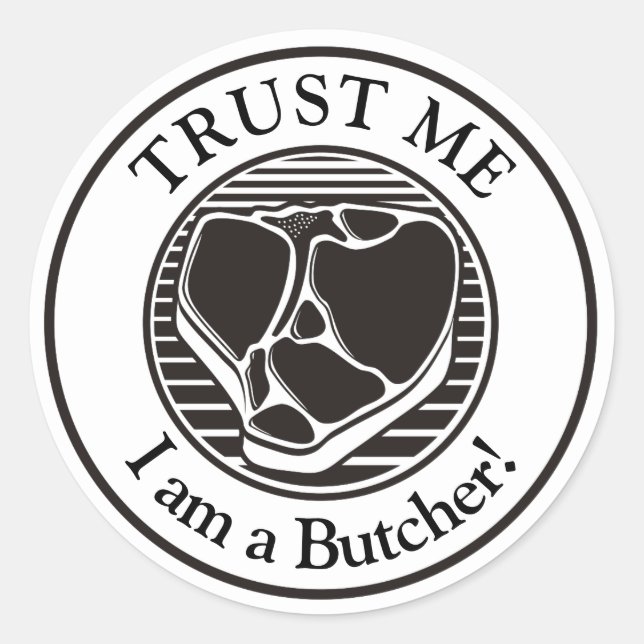 Adesivo Confie em mim, eu sou um osso-açougueiro (Frente)