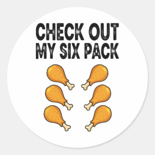 Adesivo Confira Meu Seis Pack de Coxa de Frango