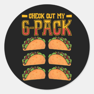 Adesivo Confira meus Cinco de Comida Rápida de Taco de 6 p