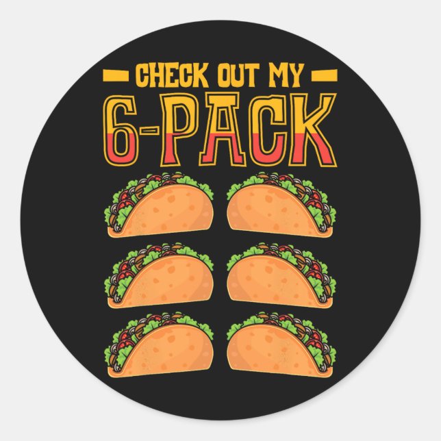 Adesivo Confira meus Cinco de Comida Rápida de Taco de 6 p (Frente)