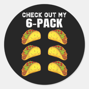 Adesivo Confira meus seis pacotes engraçados de taco boxan