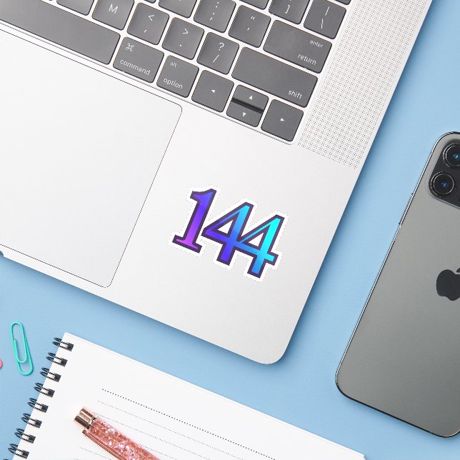 Adesivo Confirmação do Número de Anjo 144 (Notebook com iPhone)