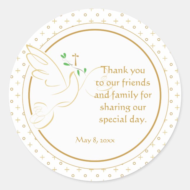 Adesivo Confirmação | Vinheta Favor do Batismo (Frente)