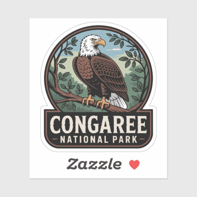 Adesivo Congaree National Park Eagle Emblem (Folha)