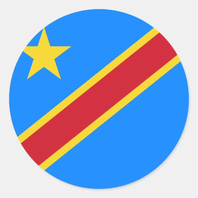 Adesivo Congo - Bandeira da República Democrática do Congo (Frente)