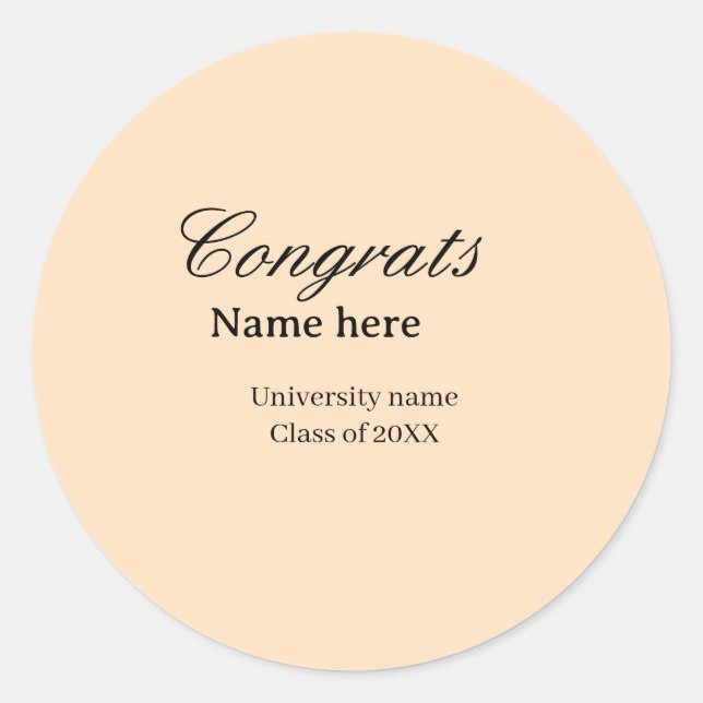 Adesivo Congrats graduate university name class of 20XX na (Frente)