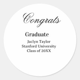 Adesivo Congrats graduation name university name class of 