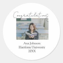 Adesivo Congratulations photo graduate name university yea