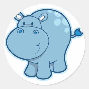 Adesivo Conheça o Hippo Azul!