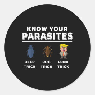 Adesivo Conheça Seus Parasitas Anti-trump Engraçado Luna C