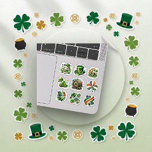 Adesivo Conjunto Caprichoso de Folclore Irlandês Verde par