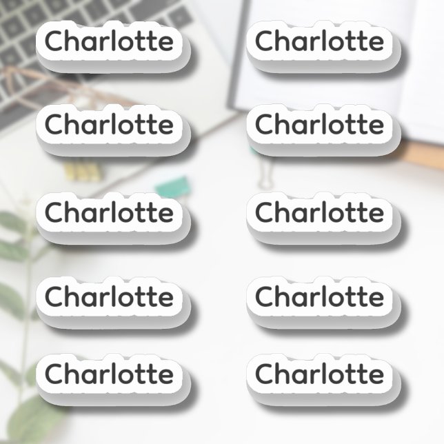 Adesivo Conjunto de 10 | Nome de Script Elegante Pequeno (Criador carregado)