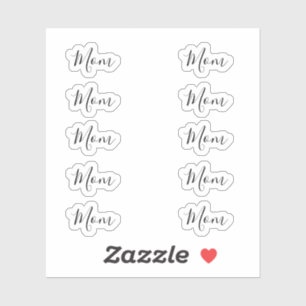 Adesivo Conjunto de 10 - Nome "Mãe" do Script de Assinatur