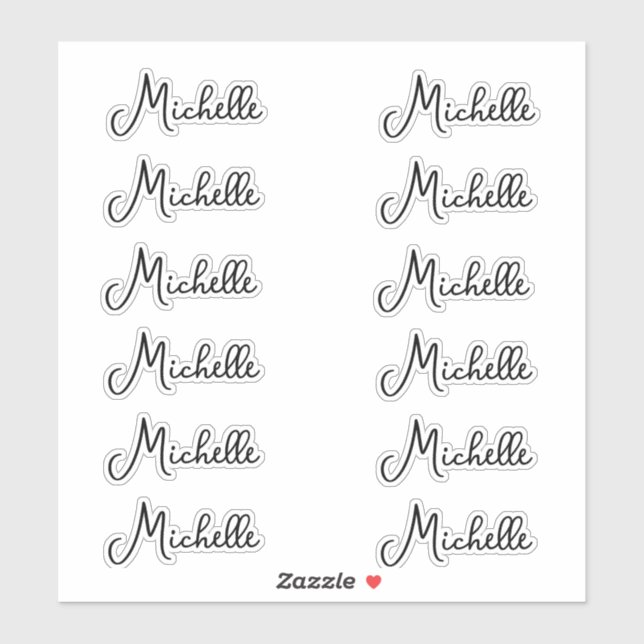 Adesivo Conjunto de 12 - Nome do Script Elegante (Folha)