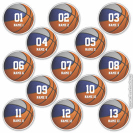 Adesivo conjunto de 13 equipes azuis de cinza cola basquet
