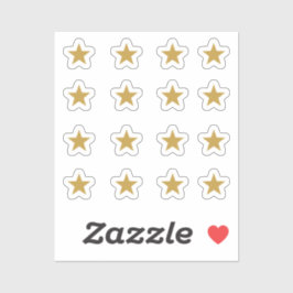 Adesivo Conjunto de 16 estrelas amarelas do Ouro