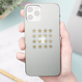 Adesivo Conjunto de 16 Estrelas Amarelo Dourado