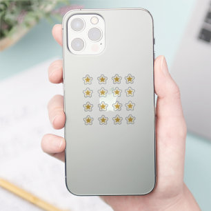 Adesivo Conjunto de 16 Estrelas Amarelo Dourado
