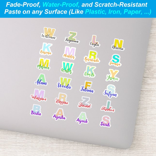 Adesivo (Conjunto de 24) Nomes Monogramas Modernos | Prova (monogram name stickers
)