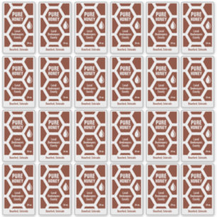 Adesivo Conjunto de 24 Rótulos de Jar de Mel de Honeycomb