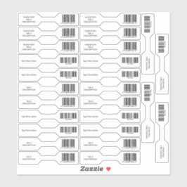 Adesivo Conjunto de 26 Barras de Inventário de Código de B