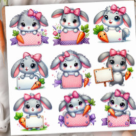 Adesivo Conjunto de 2 Suportes de Sinal de Coelho de Pásco