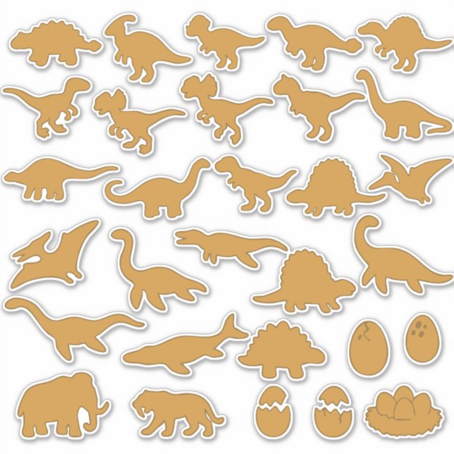 Adesivo Conjunto de 30 adictos a nuggets de dinossauro (Frente)