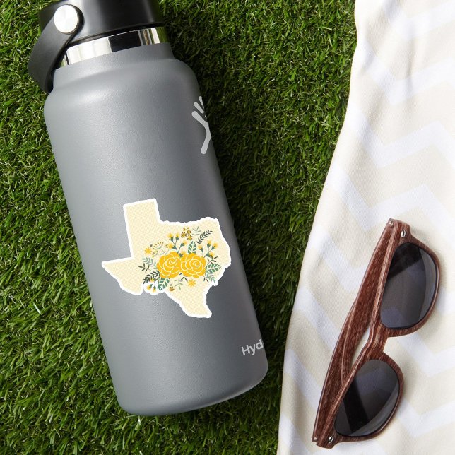 Adesivo Conjunto de 3 Rosa Amarela do Estado de Texas Ging (Criador carregado)