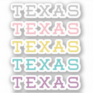 Adesivo Conjunto de 5 Pastel Texas, Texas, Texas Custom-Cu