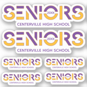 Adesivo Conjunto de 6 Mais velho de cor púrpura e amarela