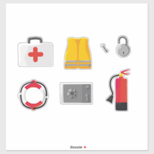 Adesivo Conjunto de 7 Itens de Segurança