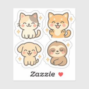 Adesivo Conjunto de Autocolantes de Kawaii   Gato, Cachorr